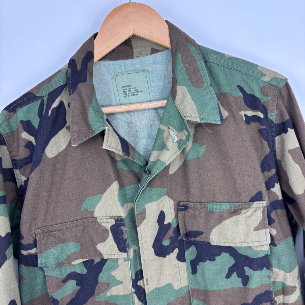 Vintage 80s US Army Woodland BDU Jacket Small Reg 1988 Military Cold War